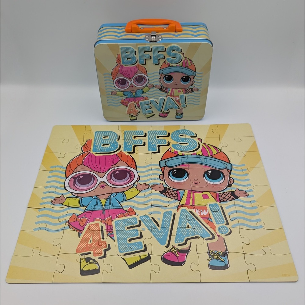 LOL Surprise Puzzle in Metal Lunchbox Neon QT Neon Guy BFFS 4 EVA Complete Set